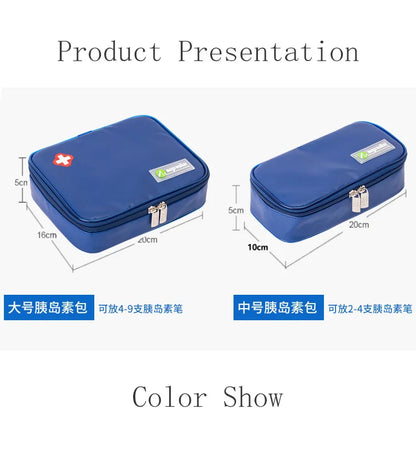 Mega Insulin Cooler Box – Portable Medium-Sized Insulated Travel Case for Diabetics with Nylon Fabric & Aluminum Foil Lining