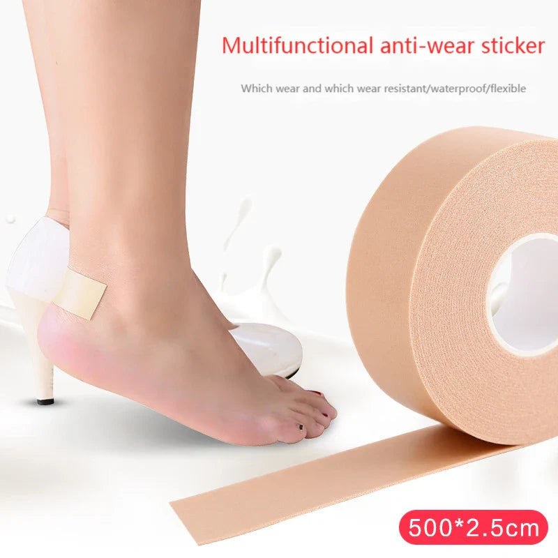 5M Silicone Gel Heel Cushion Protector Tape - Foot Care Insole Stickers for Women's Shoes, Comfortable Heel Pads
