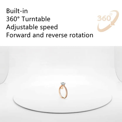 SANOTO Dimmable Photo Studio Light Box – Softbox with Rotating Turntable for Jewelry Photography & 3D Scanning
