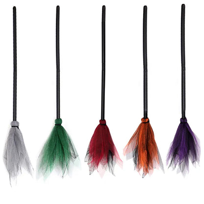 Halloween Kids Plastic Witch Broomstick - Perfect Cosplay Prop for Masquerade and Halloween Parties