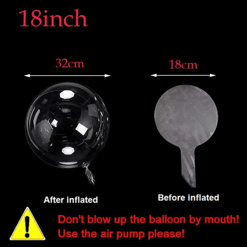 50pc Set of Inflatable Bobo Balloons in Various Sizes - Transparent Globes for Birthday, Wedding, and Baby Shower Decorations