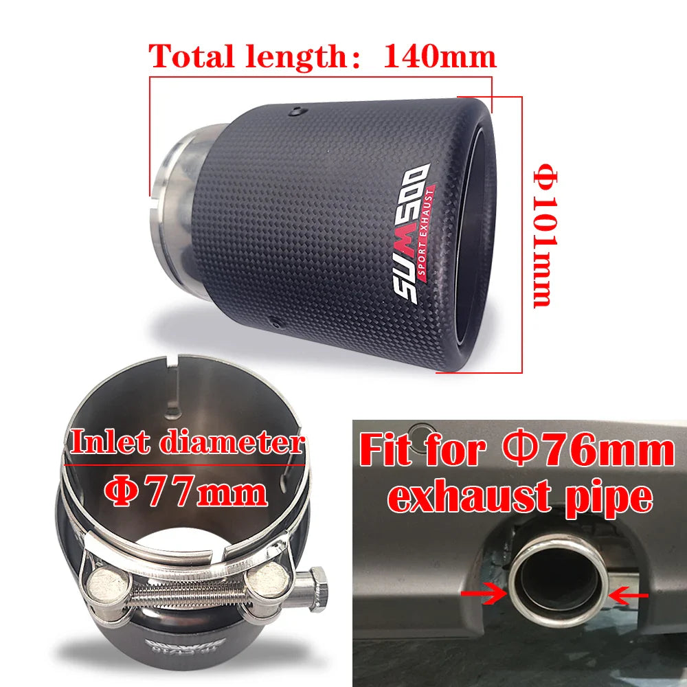 SUMSOO Carbon Fiber Exhaust Tail Tips — Decorative Modified Pipe for Mazda CX-3, CX-4, CX-5, Axela & Atenza