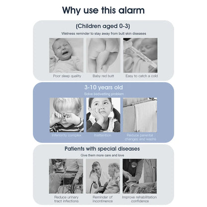 Wireless Bedwetting Alarm with Receiver - Pee Alarm for Kids, Potty Training & Elder Care (10-20M Range, Vibration Reminder)
