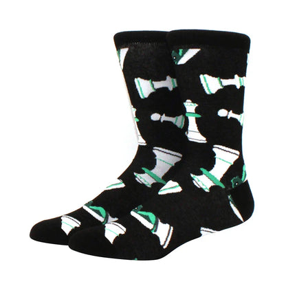 Funny Cartoon Fashion Cotton Socks – Hip Hop Skateboard Style Socks for Men & Women, Beer, Pizza, Astronaut & Pineapple Print Casual Wear Socks