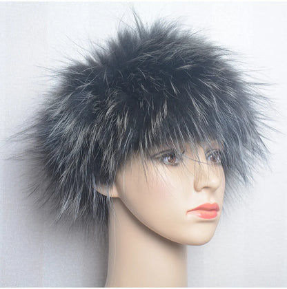 2025 Real Fox Fur Scarf and Headband – Luxury Winter Neck Warmer for Women, 100% Natural Fur, Elastic Ring Muffler