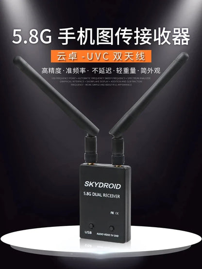 Skydroid 5.8GHz 150CH True Diversity FPV Receiver – UVC OTG for Android Smartphones, Tablets & VR Headsets