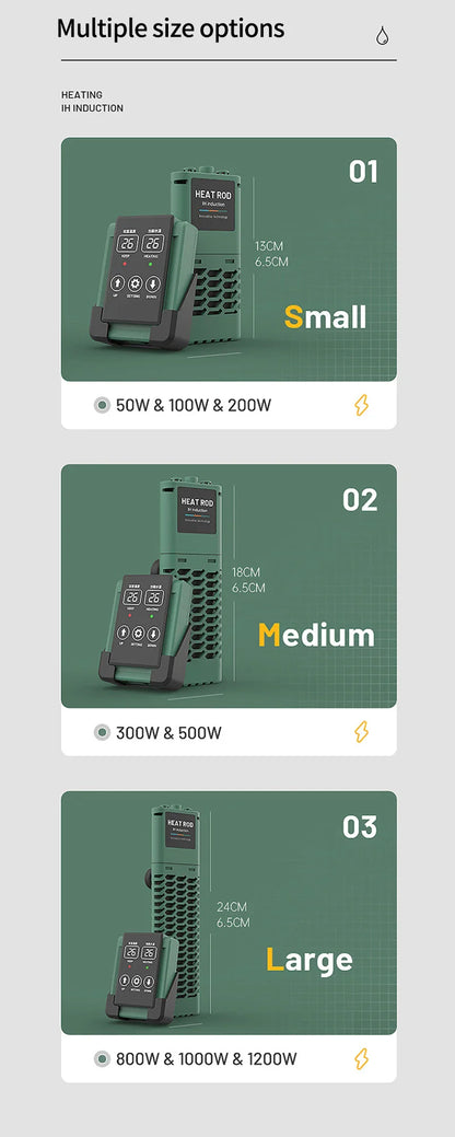 New Aquarium Submersible Heater – LCD Display, Adjustable Water Heating Rod, Auto Constant Temperature