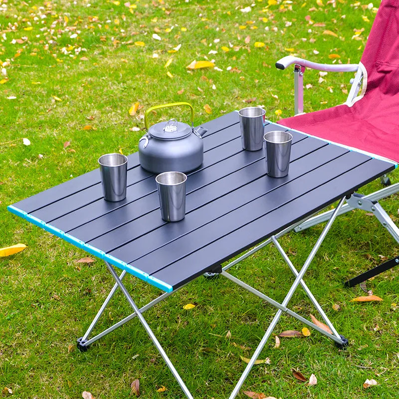 Ultralight Portable Folding Camping Table - High Strength Aluminum Alloy Outdoor Dinner Desk for Garden Party Picnic BBQ
