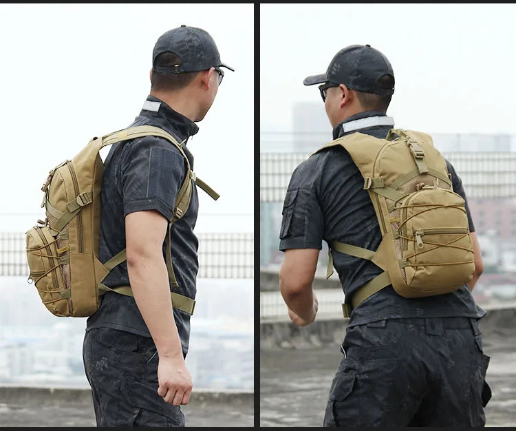 15L Molle Tactical Backpack – Outdoor Sports Bicycle Bag for Cycling, Hiking, Climbing, Camping & Fishing with Hydration Support