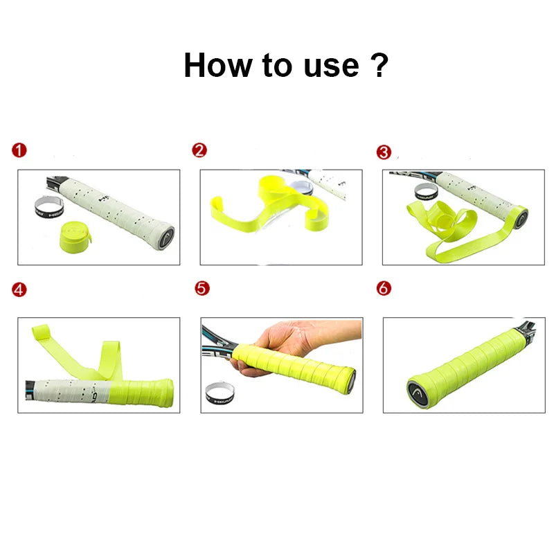 Original Anti-Slip Head Overgrip - Tennis Racket Grips Padel Accessory for Shock Training, Badminton, Squash - Sweatband