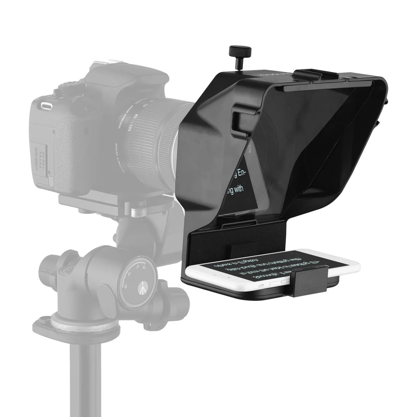 Andoer Portable Smartphone Teleprompter – with Phone Holder & Remote Control for Video Recording, Live Streaming, Interviews