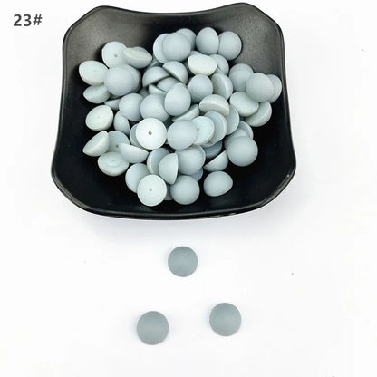 ABS Flat Half Round Beads - 6mm & 10mm Matte Plastic Beads for Clothing Accessories