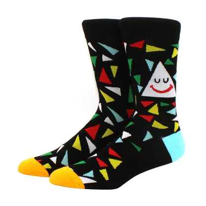 Funny Cartoon Fashion Cotton Socks – Hip Hop Skateboard Style Socks for Men & Women, Beer, Pizza, Astronaut & Pineapple Print Casual Wear Socks