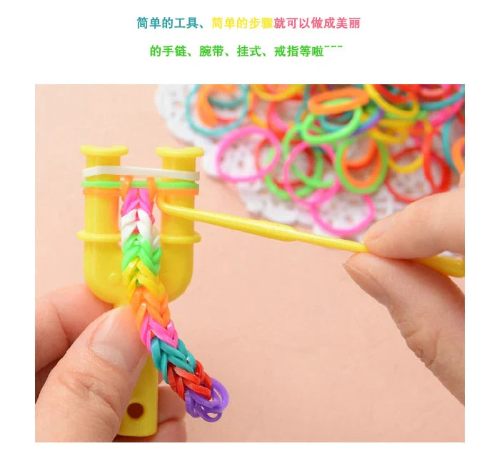 NICE! 600pcs Rainbow Loom Rubber Bands – DIY Bracelet Making Kit for Kids, Hair Ties, Xmas Gift 2021