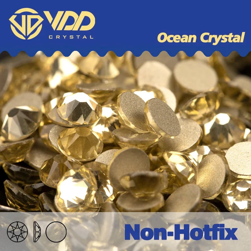 VDD Non Hot Fix Crystal Nail Art Rhinestones - 2088 Flower Flatback Gems for DIY Nail Decorations