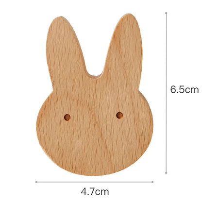 Wooden Drawer & Wall Hooks — Animal Keychain, Coat & Wardrobe Hanger, Cute Home & Kitchen Decor Accessory