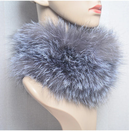 2025 Real Fox Fur Scarf and Headband – Luxury Winter Neck Warmer for Women, 100% Natural Fur, Elastic Ring Muffler