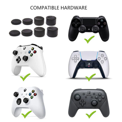DATA FROG 8pcs Controller Thumb Grip Caps — Silicone Anti-Slip Analog Covers for PS5, PS4 & Xbox Series X/S Accessories
