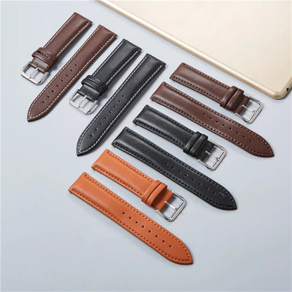 Genuine Leather Watch Bands - Calfskin Replacement Straps for Men & Women, 18mm-24mm