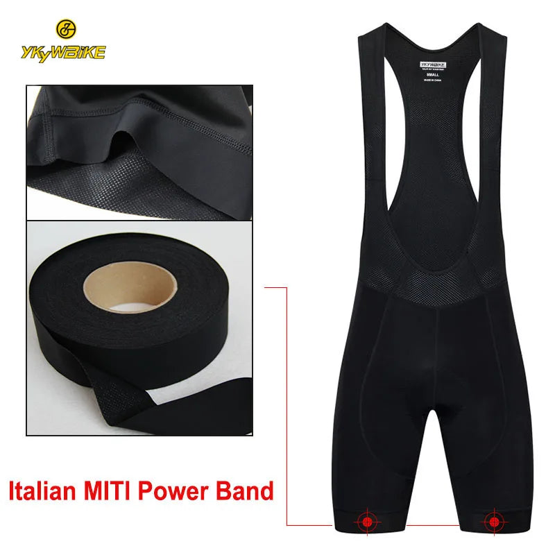 YKYWBIKE Cycling Jersey & Bib Shorts Set — Classic MTB Bike Clothing with Reflective Details