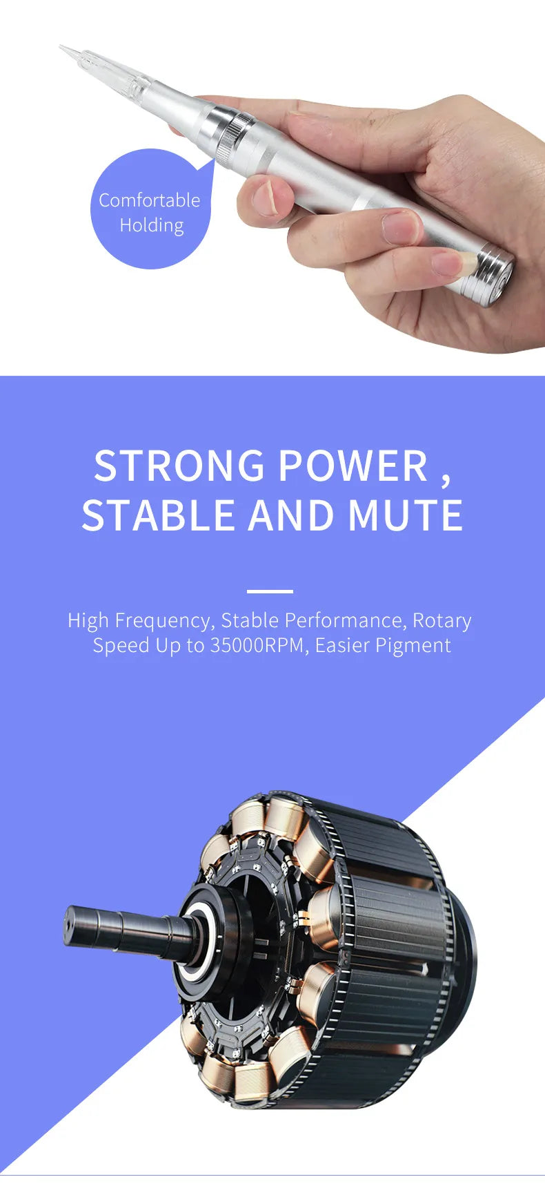 Wireless PMU Machine — Professional Permanent Makeup Tattoo Pen for Eyebrows, Eyeliner & Lips
