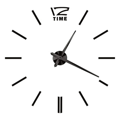 3D DIY Wall Clock - Modern Acrylic Mirror Sticker Quartz Clock For Living Room Decor With Silent Movement
