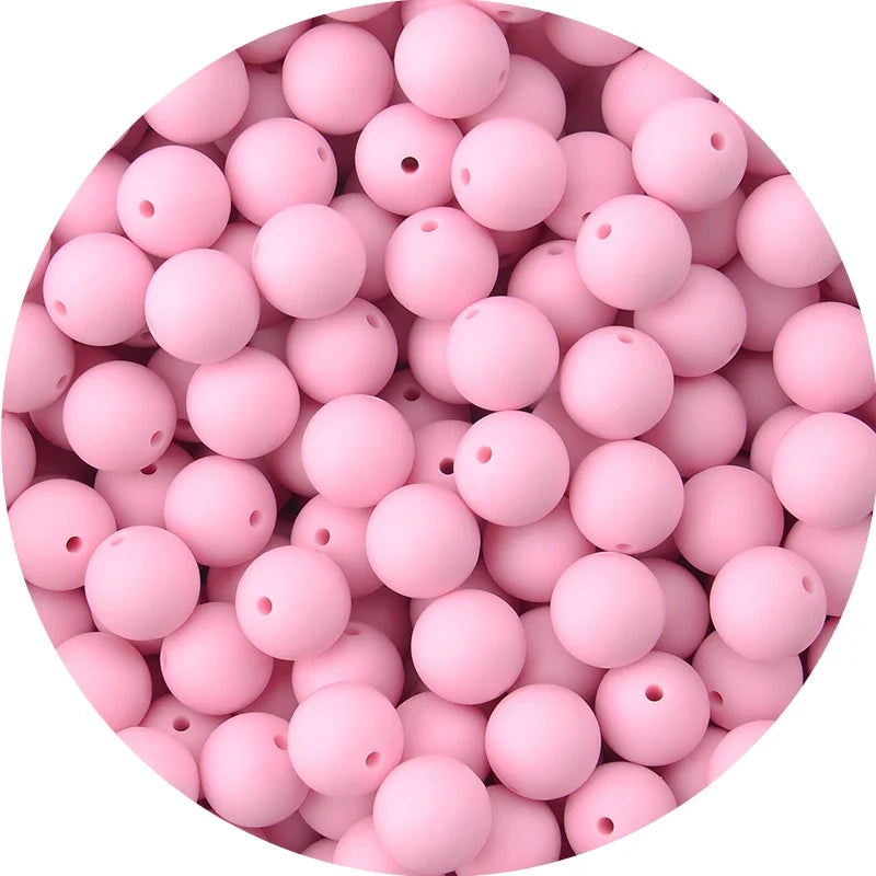 LOFCA Silicone Teething Beads - 20pcs 15mm Round Baby Chew Beads for DIY Teether Toys Infant Accessories