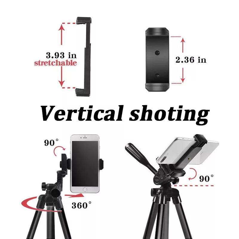 NA-3120 Phone Tripod Stand 40-inch Universal Photography - Aluminum Travel Tripod for Gopro, iPhone, Samsung, Xiaomi, Huawei Phones
