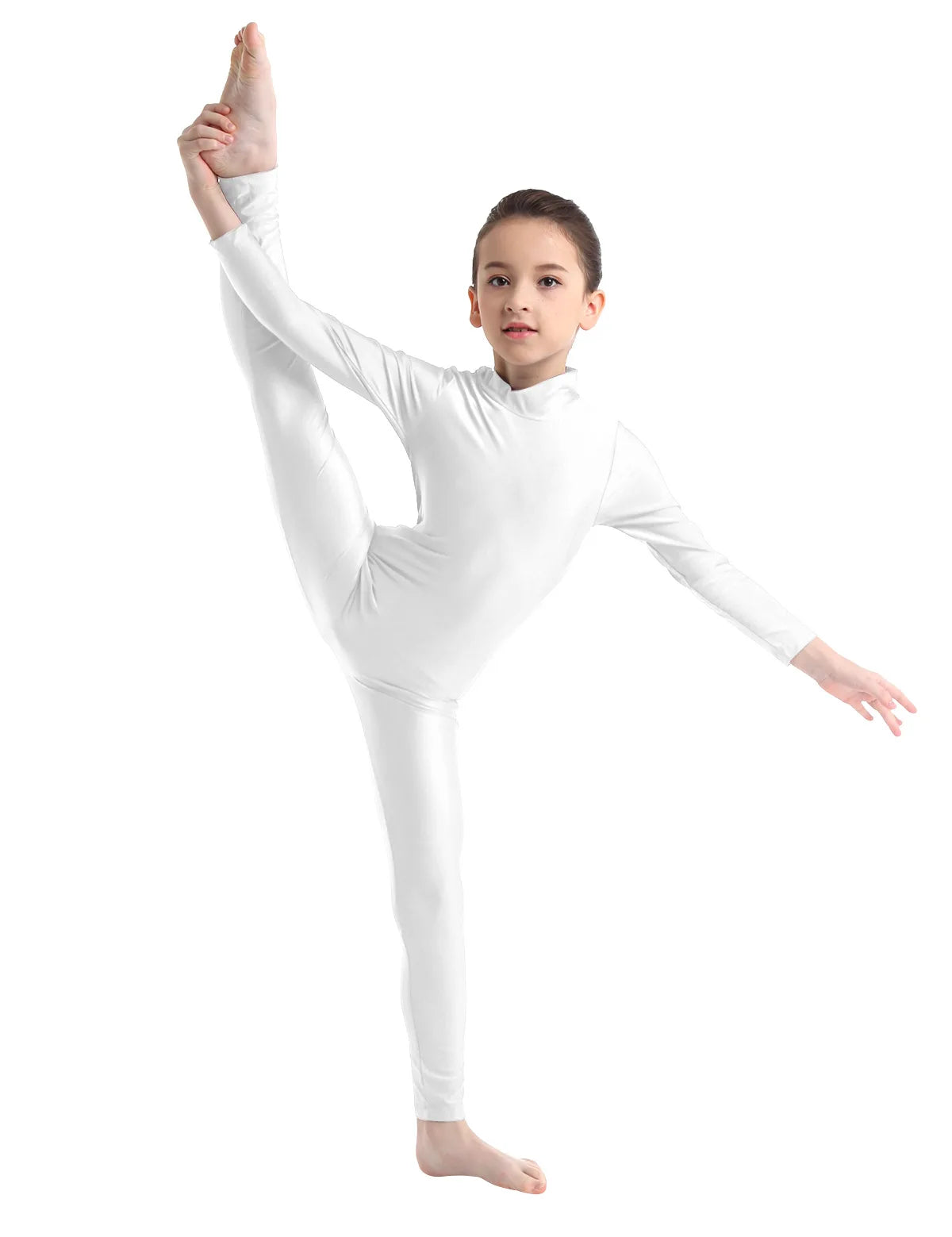 Kids Girls Full Body Gymnastics Bodysuit, Ballet Dance Jersey Leotard, Jumpsuit Sports Unitard, Children Dancewear and Sportswear