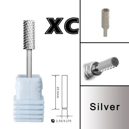 RolinStar 5.35 Small Barrel Silver Tungsten Steel Carbide Nail Drill Bits – Milling Cutter German Accessories