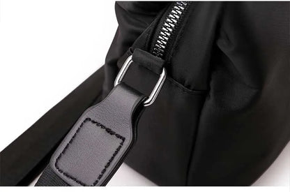 Vintage Waterproof Nylon Shoulder Bag for Women – Simple Crossbody Messenger Bag for Daily Use & Travel