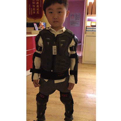 Kids Motocross Body Armor Vest – Chest, Spine & Knee Protection Gear for Boys & Girls (Height 0.85–1.7m)