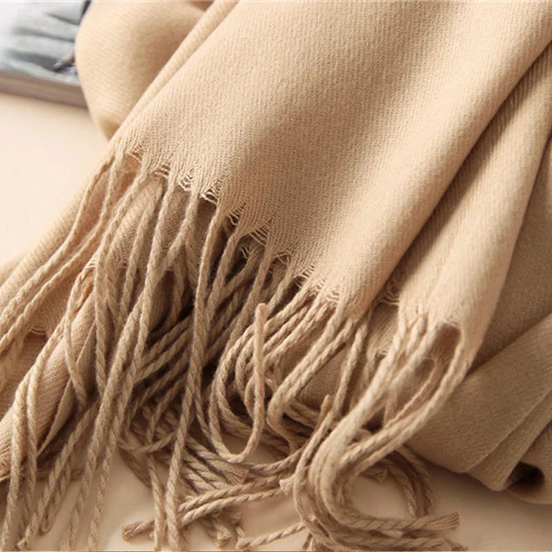 Desgine Solid Cashmere Scarf – Warm Autumn Winter Shawl Wrap with Tassels, Unisex Pashmina for Women and Men 2024