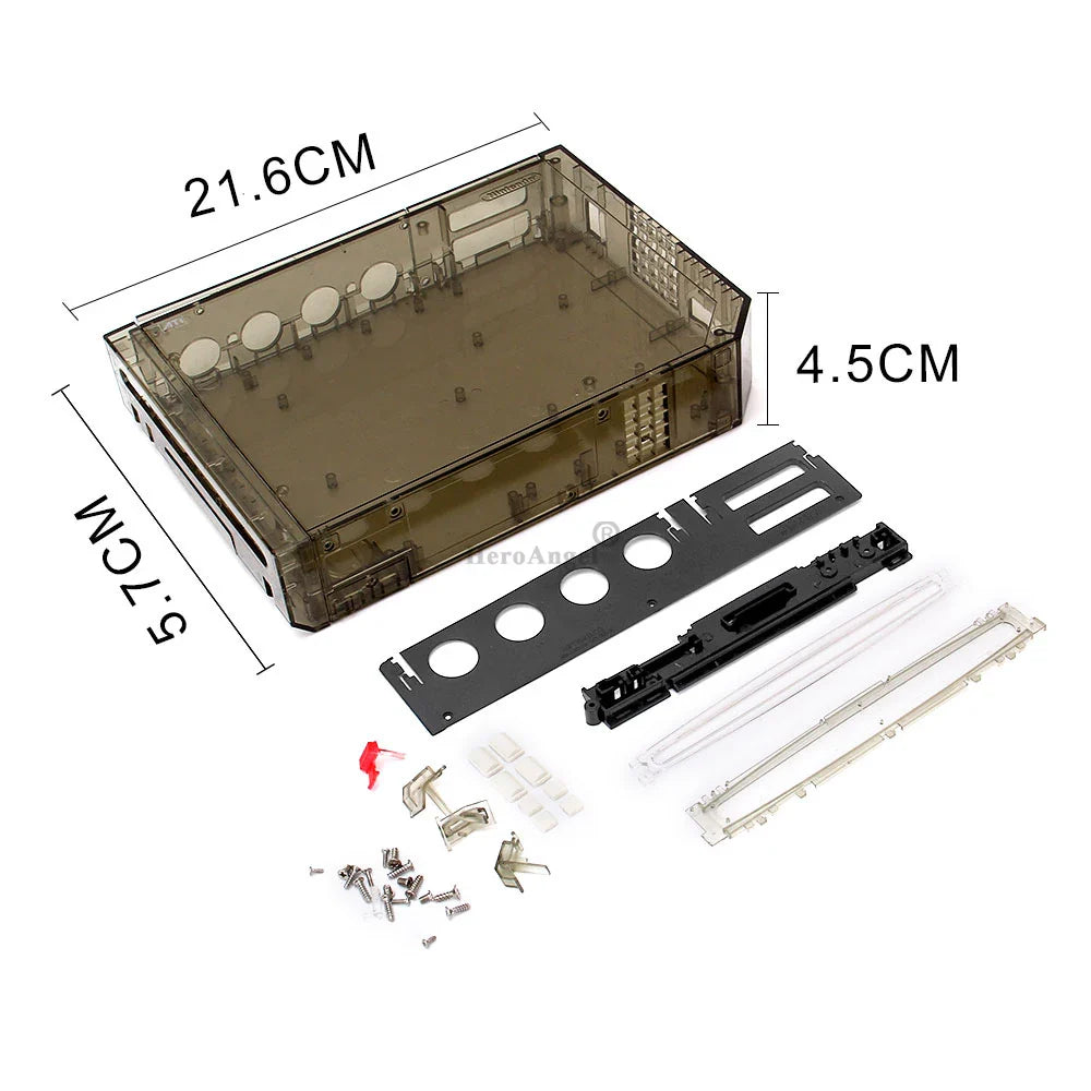 TRN Black Full Case Cover for Wii – Transparent Housing Shell with Buttons for Nintendo Wii Game Console