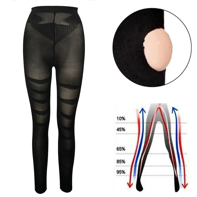 High Waist Shapewear Compression Leggings - Anti Cellulite Body Slimming Tummy Control Thigh Sculpting Pants