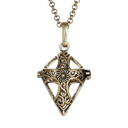 Mexico Music Ball Hollow Zircon Pendant Necklace – Vintage Perfume Aromatherapy Locket for Women