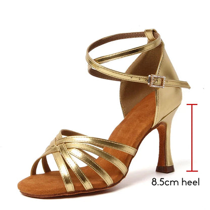Women’s Latin Dance Shoes - Suede Sole Ballroom Tango Cuban Heel High Heel Party Shoes