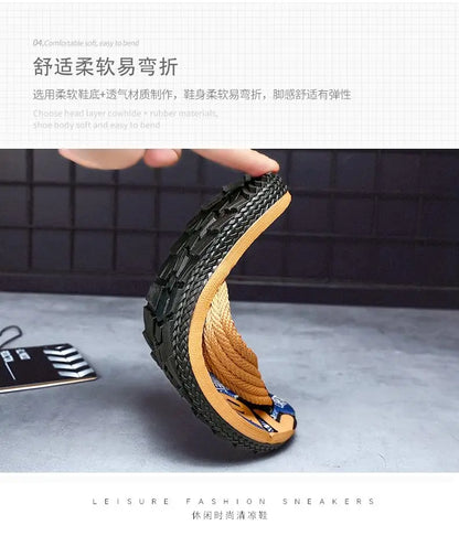 2023 Men’s Flip Flops – Trendy Anti-Skid Casual Beach Slides, Outdoor & Household Sandals