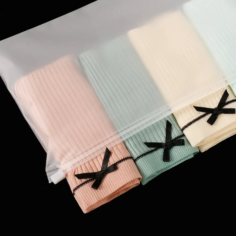 10PCS 16-Wire Frosted Zipper Bags – Underwear, Panties & Socks Packaging with Air Hole, Resealable Cosmetic Storage