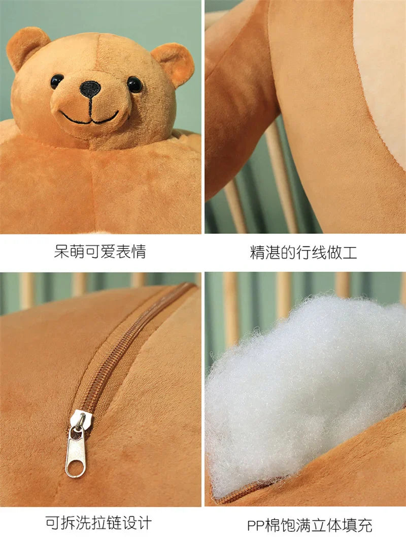 Kawaii Cartoon Little Head Bear Plush Toy – Soft Decorative Pillow for Kids, Home, & Girlfriend Birthday Gift
