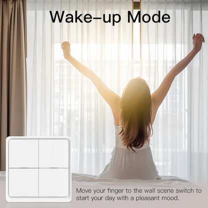 MOES 4-Gang Tuya ZigBee Wireless Scene Switch – Battery-Powered Smart Controller for Tuya Automation