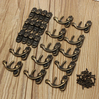 NAIERDI Small Antique Metal Lock – Decorative Hasps Hook Padlock for Wooden Jewelry Boxes, Furniture Hardware with Screws