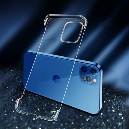 Transparent Borderless Anti-Drop PC Hard Shell Case for iPhone 16/15/14/13/12/11 Pro Max, XR, XS, Mini, SE, 7, 8 Plus