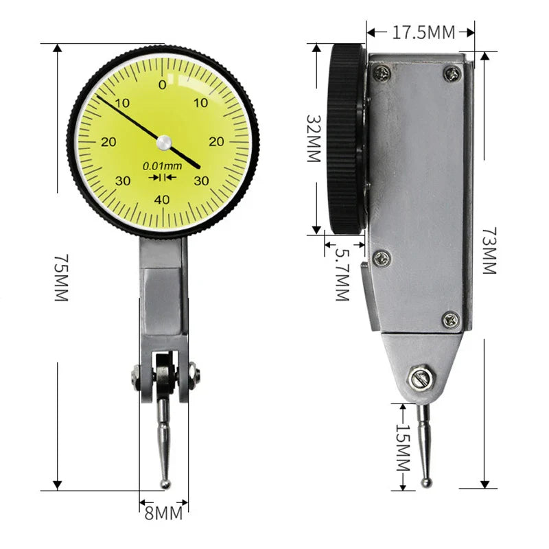 Hot Dial Indicator with Universal Magnetic Stand | 0.8mm & 10mm Dial Test Comparator for Equipment Calibration