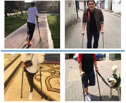 Adjustable Folding Aluminum Crutch – Telescopic Underarm Cane for Seniors & Disabled