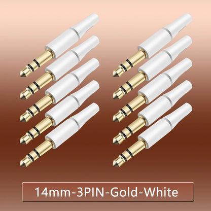 10pcs White & Black 3.5mm Stereo Headset Plug Adapter 3/4 Poles Audio Jack Connector for iPhone 2.5mm