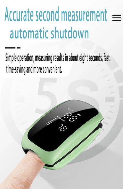 Rechargeable Finger Pulse Oximeter – SpO2 Blood Oxygen Saturation Monitor with Heart Rate and Rate Measurements, LED Display