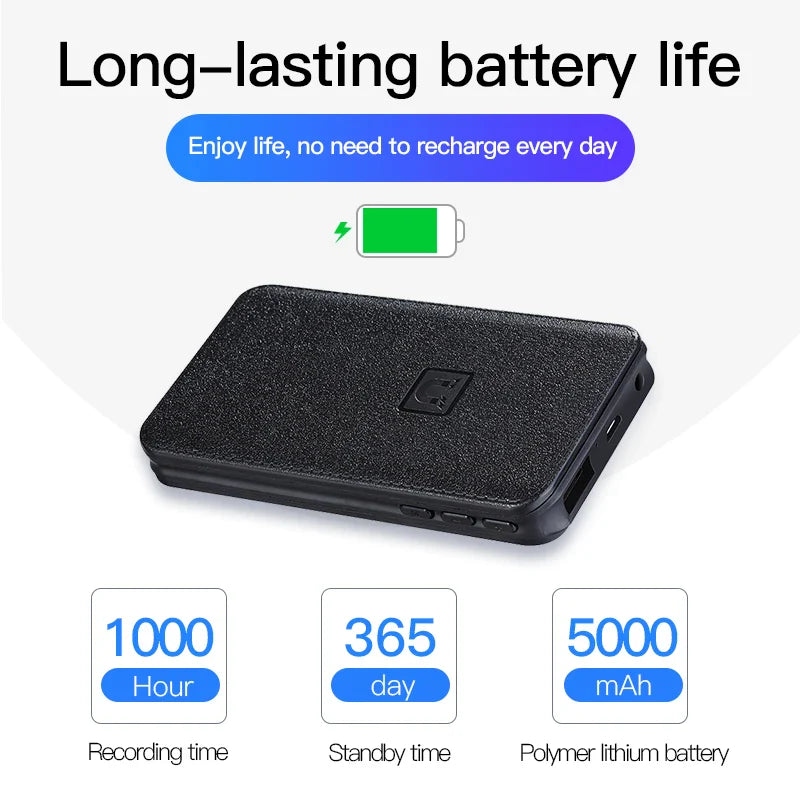 8-64GB Digital Voice Recorder – Hidden Sound-Activated Espia Dictaphone with Magnet, Long-Distance Recording, MP3 & U-Disk