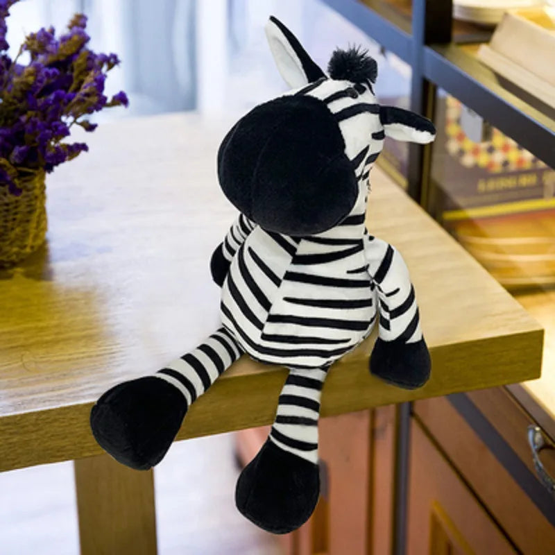 25cm Lifelike Animal Plush Toy - Lion, Tiger, Elephant, Monkey, Leopard, Giraffe & Raccoon Soft Stuffed Doll Gift