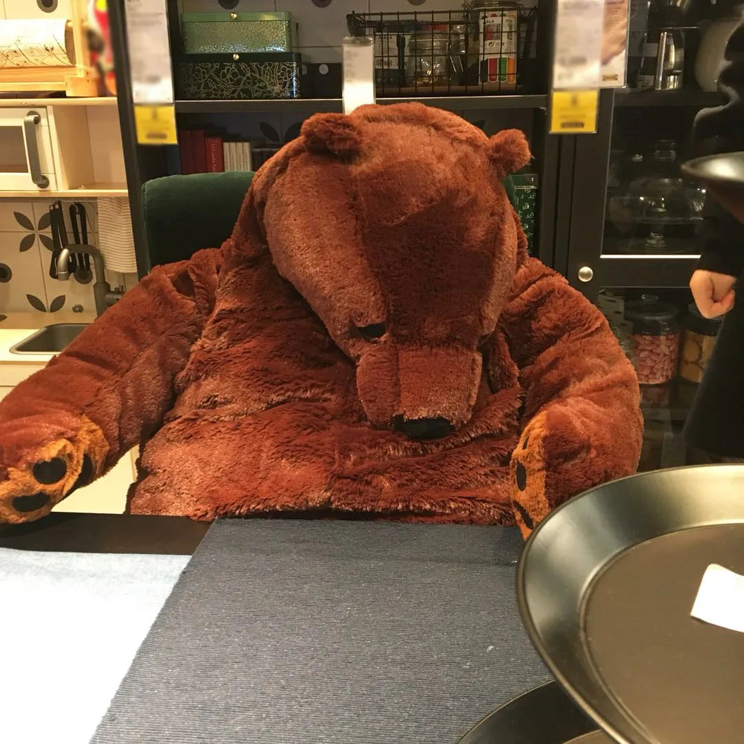 Giant Brown Bear Plush Toy - Soft Stuffed Animal Cushion for Kids & Birthday Gifts